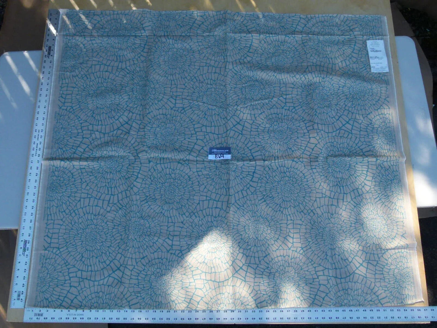 32 Ev4 Scalamandre 1.2y Dianthus Turquoise Print MSRP USD 144/Y Flower Print Old World Weavers Cotton Linen