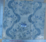 2 Ev5 Scalamandre Square Showroom Sample Visby Tahoe Blue Old World Weavers Silk MSRP USD 530/Y