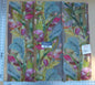 3 Ev5 Scalamandre Square Showroom Sample Fantasy Botanique Teal Fuschia Pink Foliage Print