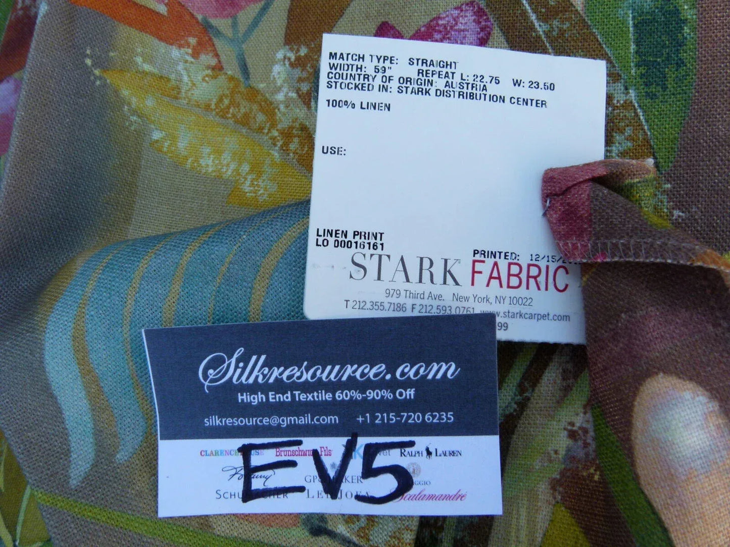 3 Ev5 Scalamandre Square Showroom Sample Fantasy Botanique Teal Fuschia Pink Foliage Print