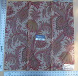 5 Ev5 Scalamandre Square Showroom Sample Amelie Multi Pink Brown Beige Jacobean Linen Print