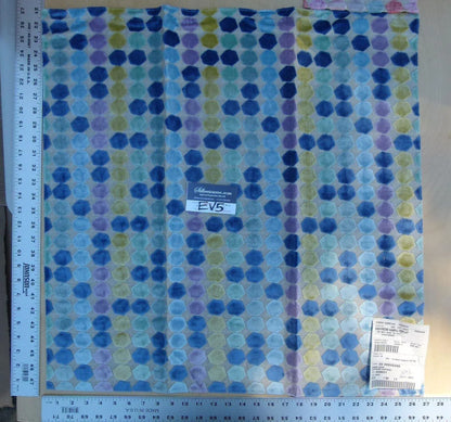 7 Ev5 Scalamandre Square Showroom Sample Bimini Road Sapphire Waters Blue Purple Beige Geometric Velvet