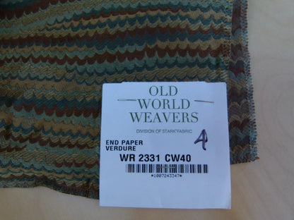 9 Ev5 Scalamandre 27"x35" End Paper Verdure Teal Brown Silk Showroom Sample Per Piece MSRP USD 378/Y