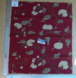 15 Ev5 Scalamandre 34"x29" Jaya Red Wool Chrysanthemum Embroidery On Cotton MSRP USD 216/Y