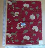 17 Ev5 Scalamandre 34"x29" Jaya Red Wool Chrysanthemum Embroidery On Cotton MSRP USD 216/Y