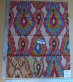 20 Ev5 36"x28" Scalamandre Showroom Square Bhutan Ikat Suzani Red/blue/multi Heavy Cotton MSRP USD 280/Y