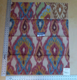 23 Ev5 34"x28" Scalamandre Showroom Square Bhutan Ikat Suzani Red/blue/multi Heavy Cotton MSRP USD 280/Y
