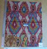 24 Ev5 35"x28" Scalamandre Showroom Square Bhutan Ikat Suzani Red/blue/multi Heavy Cotton MSRP USD 280/Y
