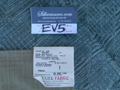25 Ev5 35"x26"scalamandre Showroom Sample Scherzo Bluette Cotton Cut Velvet Geometric Per Piece