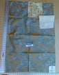 33 Ev5 35"x24" Scalamandre Showroom Sample Duchess On Cream Satin Gold Opal Blue Cotton Print MSRP USD 314/Y