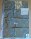 33 Ev5 35"x24" Scalamandre Showroom Sample Duchess On Cream Satin Gold Opal Blue Cotton Print MSRP USD 314/Y