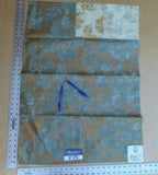 40 Ev5 35"x24" Scalamandre Showroom Sample Duchess On Cream Satin Gold Opal Blue Cotton Print MSRP USD 314/Y Minor Defect