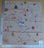 48 Ev5 34"x29"scalamandre Showroom Sample Savita Hand Embroidery Linen Crewel Cotton Linen MSRP USD 396/Y (copy)