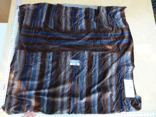 2 Ev6 2.4y Scalamandre Showroom Length Kat Burki Aspen Navy Brown Cotton Velvet Stripe