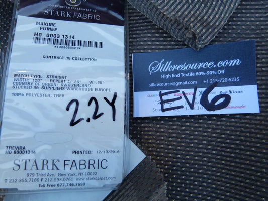 18 Ev6 2.2y Scalamandre Showroom Length Maxime Fumee Trevira Taupe Gold Shimmering Woven Dot MSRP USD 279/Y