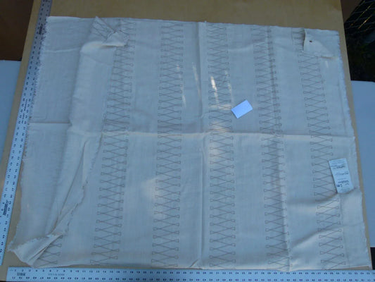 6 Ev6 2.4y Scalamandre Showroom Length Cuba Libre Ivory Beige Linen Blend Zig Zag Stripe MSRP USD 313/Y