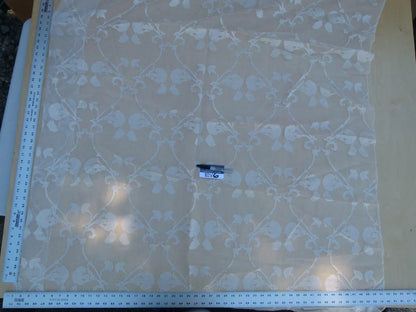 15 Ev6 51"x 2.4Y Scalamandre Showroom Length Lenny Cream Sheer Trellis MSRP USD 404/Y