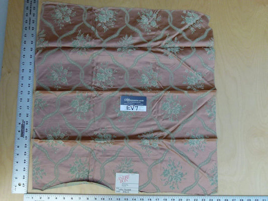 5 Ev7 Scalamandre Showroom Sample Square Saumon Dusty Pink Floral Rayon