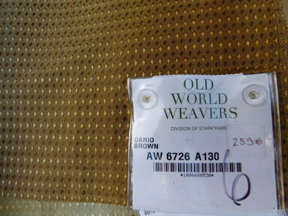 8 Ev7 Scalamandre Showroom Sample Square Dario Brown Gold Geometric Stripe Silk Cotton Per Piece