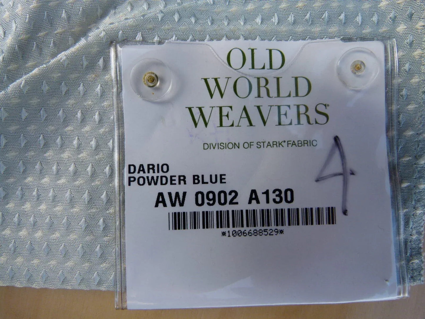 10 Ev7 Scalamandre Showroom Sample Square Dario Powder Blue Geometric Stripe Silk Cotton Per Piece