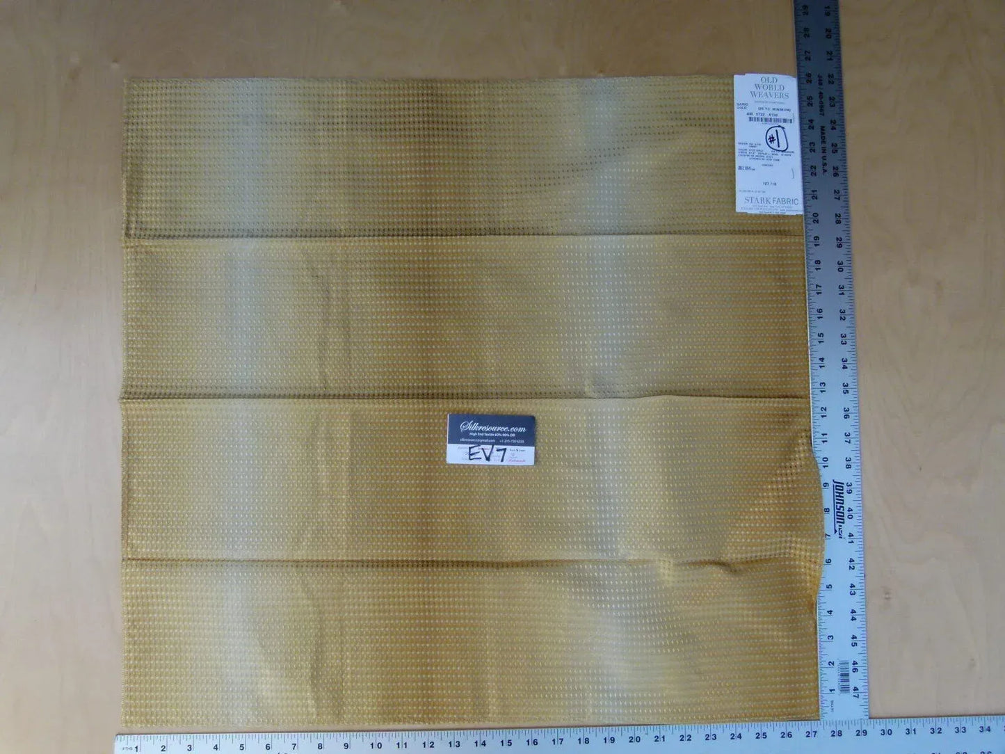 11 Ev7 Scalamandre Showroom Sample Square Dario Gold Geometric Stripe Silk Cotton Per Piece