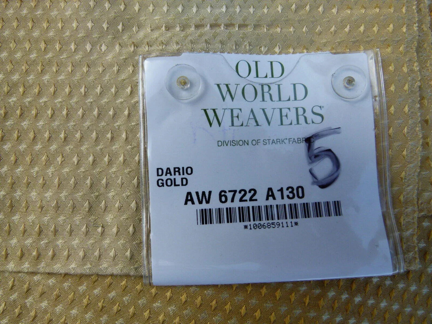 11 Ev7 Scalamandre Showroom Sample Square Dario Gold Geometric Stripe Silk Cotton Per Piece