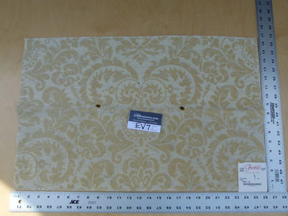 17 Ev7 Scalamandre Showroom Sample 26"x16" Vendome Ecru Tan Cotton Cut Velvet Floral
