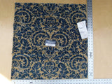 18 Ev7 Scalamandre Showroom Sample Square Vendome Blue Tan Cotton Cut Velvet Floral