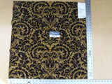 20 Ev7 Scalamandre Showroom Sample Square Vendome Charcoal Tan Cotton Cut Velvet Floral