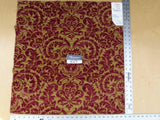 21 Ev7 Scalamandre Showroom Sample Square Vendome Red Tan Cotton Cut Velvet Floral #1