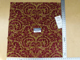 23 Ev7 Scalamandre Showroom Sample Square Vendome Red Tan Cotton Cut Velvet Floral #3