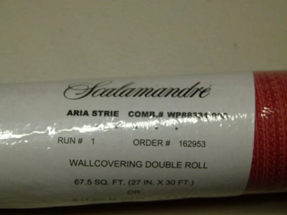 Aria Strie Grenadine Red Wallpaper Scalamandre 5 Yards Single Roll MSRP USD 126/single Roll