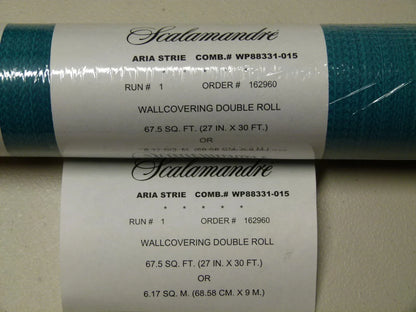 Aria Strie Peacock Blue Wallpaper Scalamandre 5 Yards Single Roll MSRP USD 126/single Roll