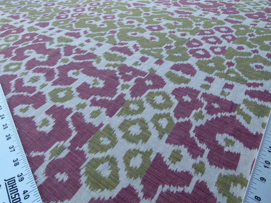 Scalamandre Tropical Ikat Bali Roses And Moss Red Pink And Green MSRP USD 270/y