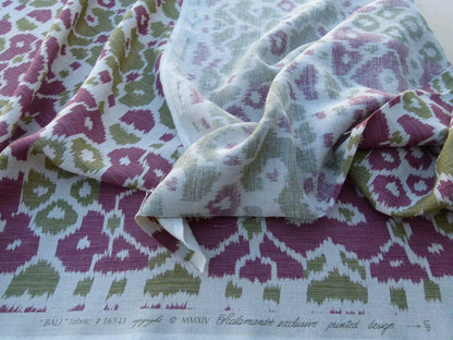 Scalamandre Tropical Ikat Bali Roses And Moss Red Pink And Green MSRP USD 270/y