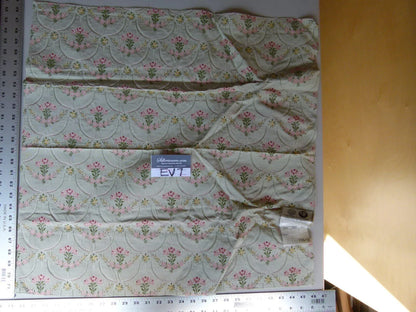 30 Ev7 Scalamandre Showroom Sample Square Pompadour Lampas Multi Beige Floral #2