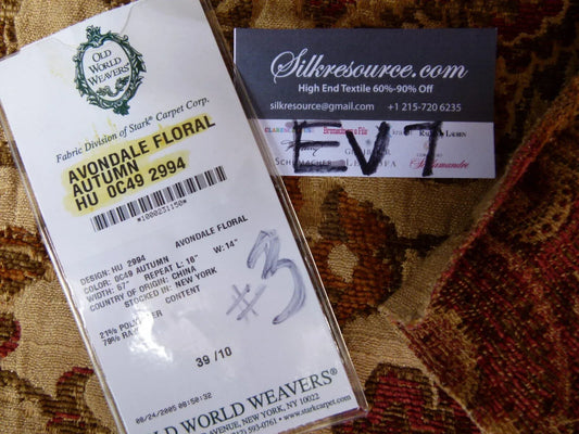 36 Ev7 Scalamandre Showroom Sample Square Avondale Floral Autumn #3