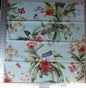 38 Ev7 Scalamandre Showroom Sample Square Leilani Aqua Linen Cotton Floral Butterfly Print #1
