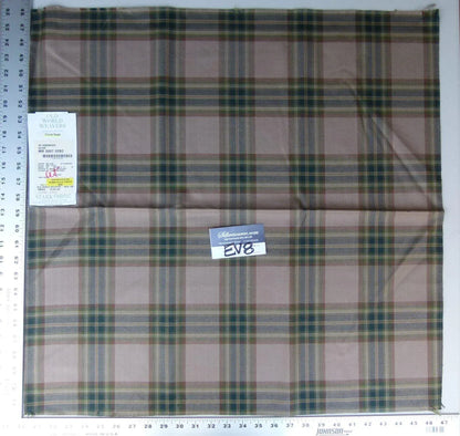 10 Ev8 Scalamandre Showroom Sample Square St. Andrews Olive Green Brown Plaid Wool