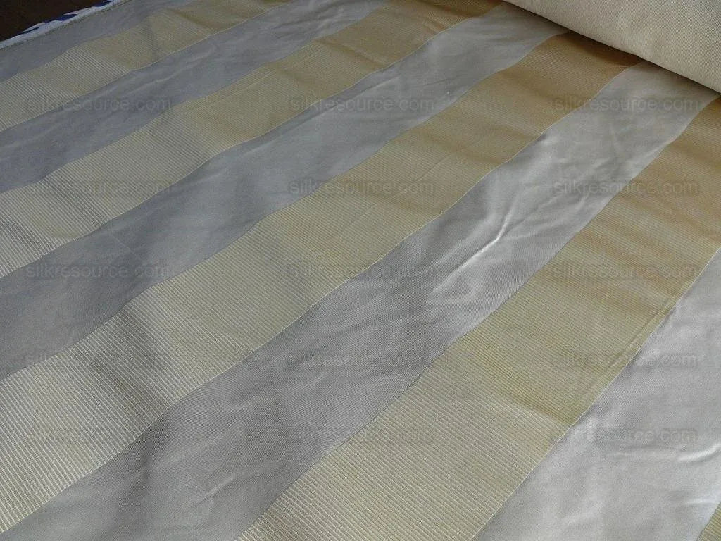 Koplavitch Zimmer" White Gold Silk Satin Stripe Heavy & Backed!