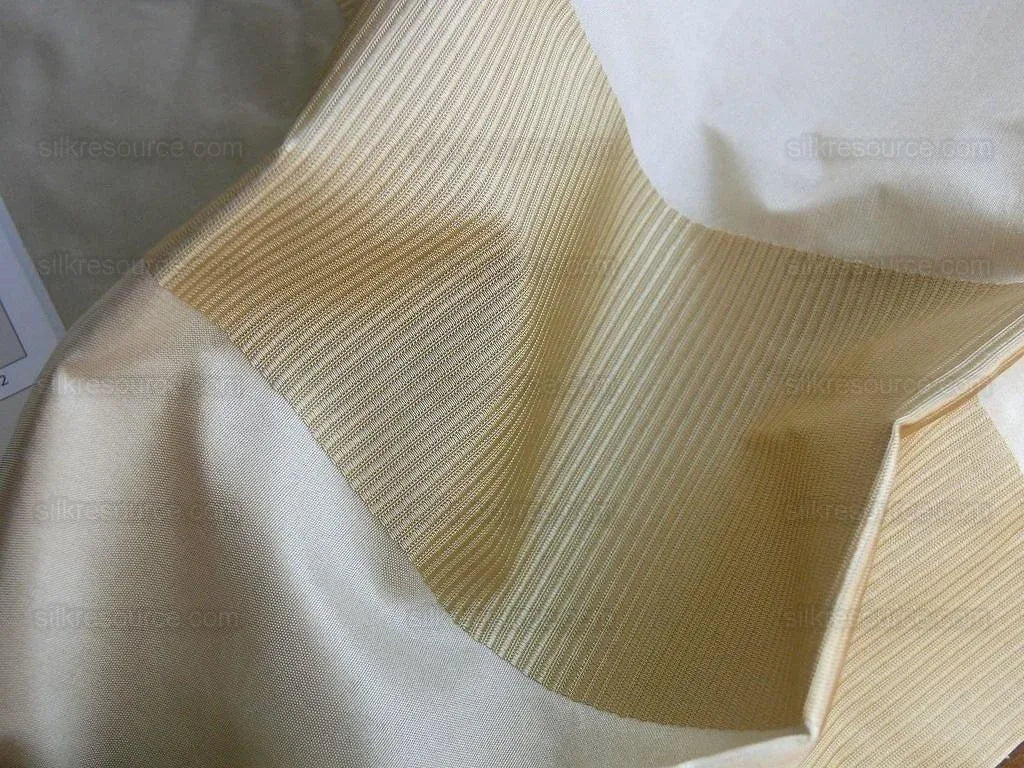 Koplavitch Zimmer" White Gold Silk Satin Stripe Heavy & Backed!
