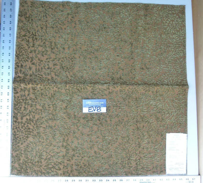 13 Ev8 Scalamandre Showroom Sample Square Woodland Forest Green Brown Leaf Vine Jacquard MSRP USD 144/Y