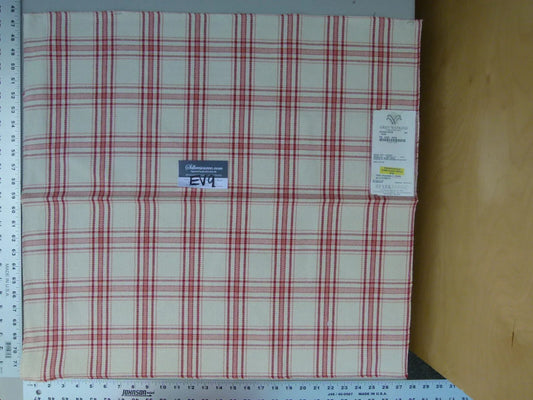 7 Ev9 Scalamandre Showroom Sample Square Bynam Rose Red Plaid Cotton MSRP USD 128/Y