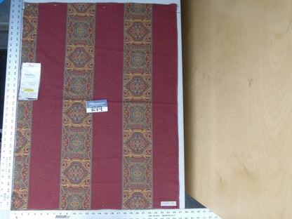 14 Ev9 Scalamandre Showroom Sample 33"x26" Raja Stripe Red Tapestry