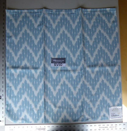 12 Ev10 Scalamandre Showroom Sample Square White Water Sky Blue Ikat Geometric