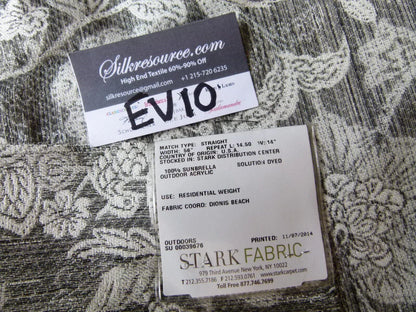 15 Ev10 Scalamandre Showroom Sample Square Sankaty Charcoal Gray Sunbrella Indoor Outdoor Bird Floral