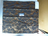 3 Ev11 Scalamandre Showroom Sample Square Damais Ebony 100% Silk Floral Black Brown