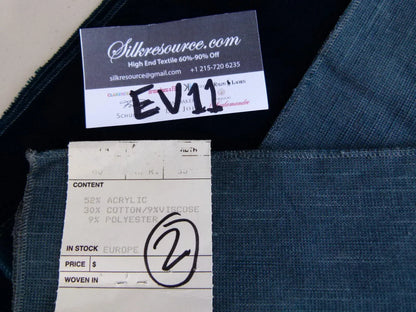 7 Ev11 Scalamandre Showroom Sample 28"x13" Ocean Blue Velour Per Piece