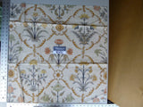 16 Ev11 Scalamandre Showroom Sample Square Pashmina Vanilla Arabesque Print On Cotton Tan Gold Brown Beige MSRP USD 358/Y