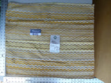 24 Ev11 Scalamandre Showroom Sample Square New Wave Soliel Gold Yellow Tan 100%silk Wavy Stripe #2